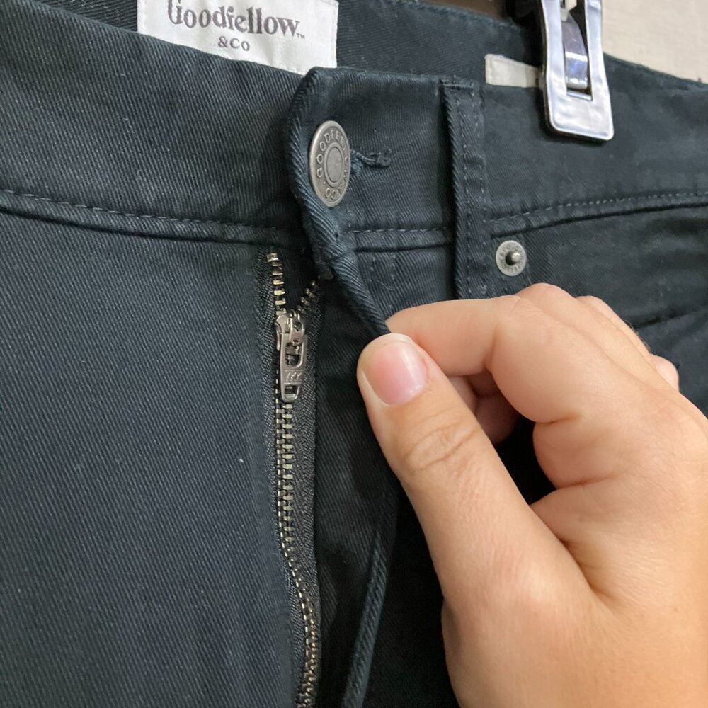 Goodfellow & Co Men's Ebony Standard Fit Ankle Tapered Slim Leg 5-Pocket Pants - Picture 9 of 16